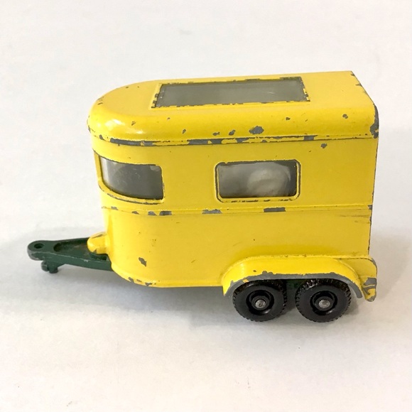 Vintage Matchbox Lesney Pony Trailer No 43 Yellow Diecast 1 Horse Made England - Picture 1 of 12